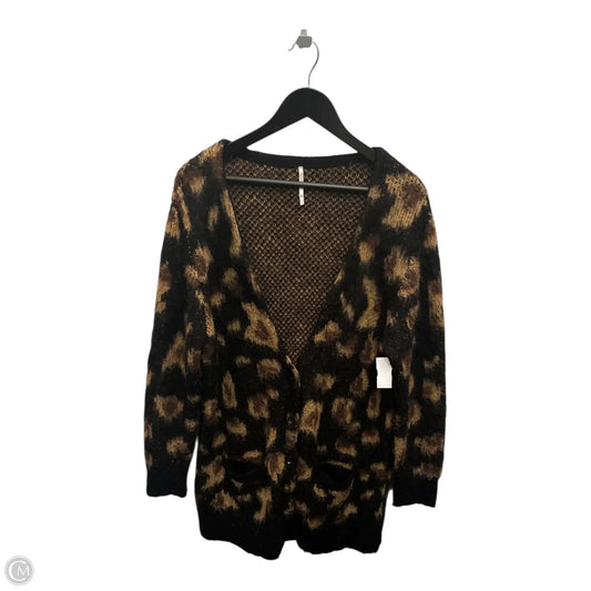 Sweater Cardigan By Clothes Mentor In Animal Print, Size: M