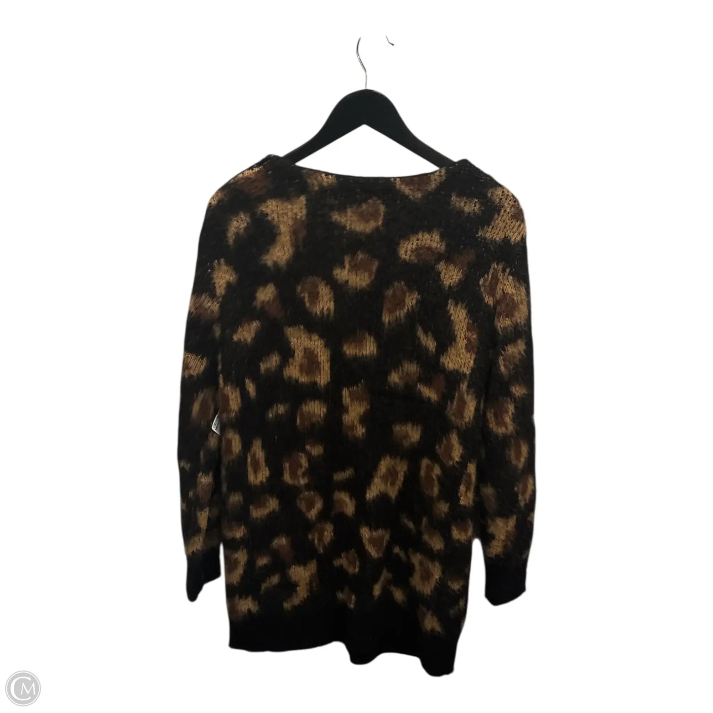 Sweater Cardigan By Clothes Mentor In Animal Print, Size: M