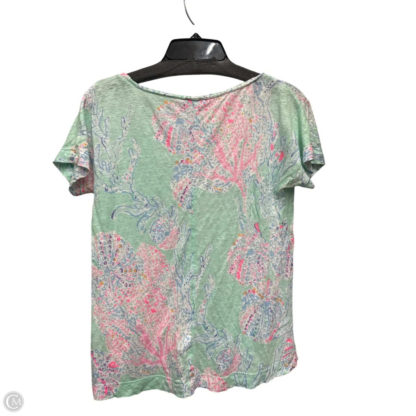 Top Short Sleeve Designer By Lilly Pulitzer In Green, Size: Xs