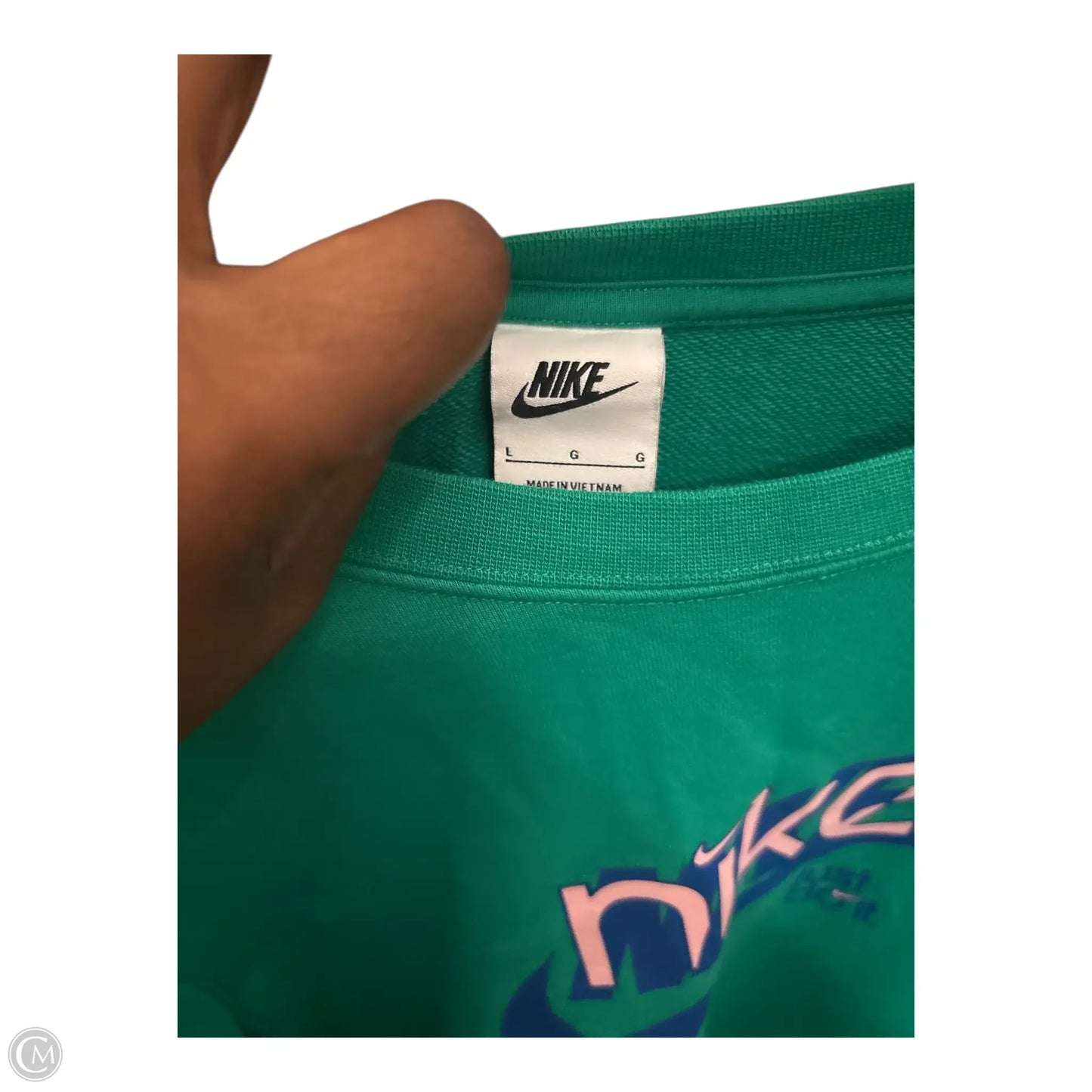 Sweatshirt Crewneck By Nike Apparel In Green, Size: L