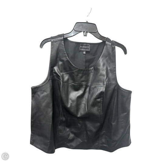 Top Sleeveless Basic By Eloquii In Black, Size: 18