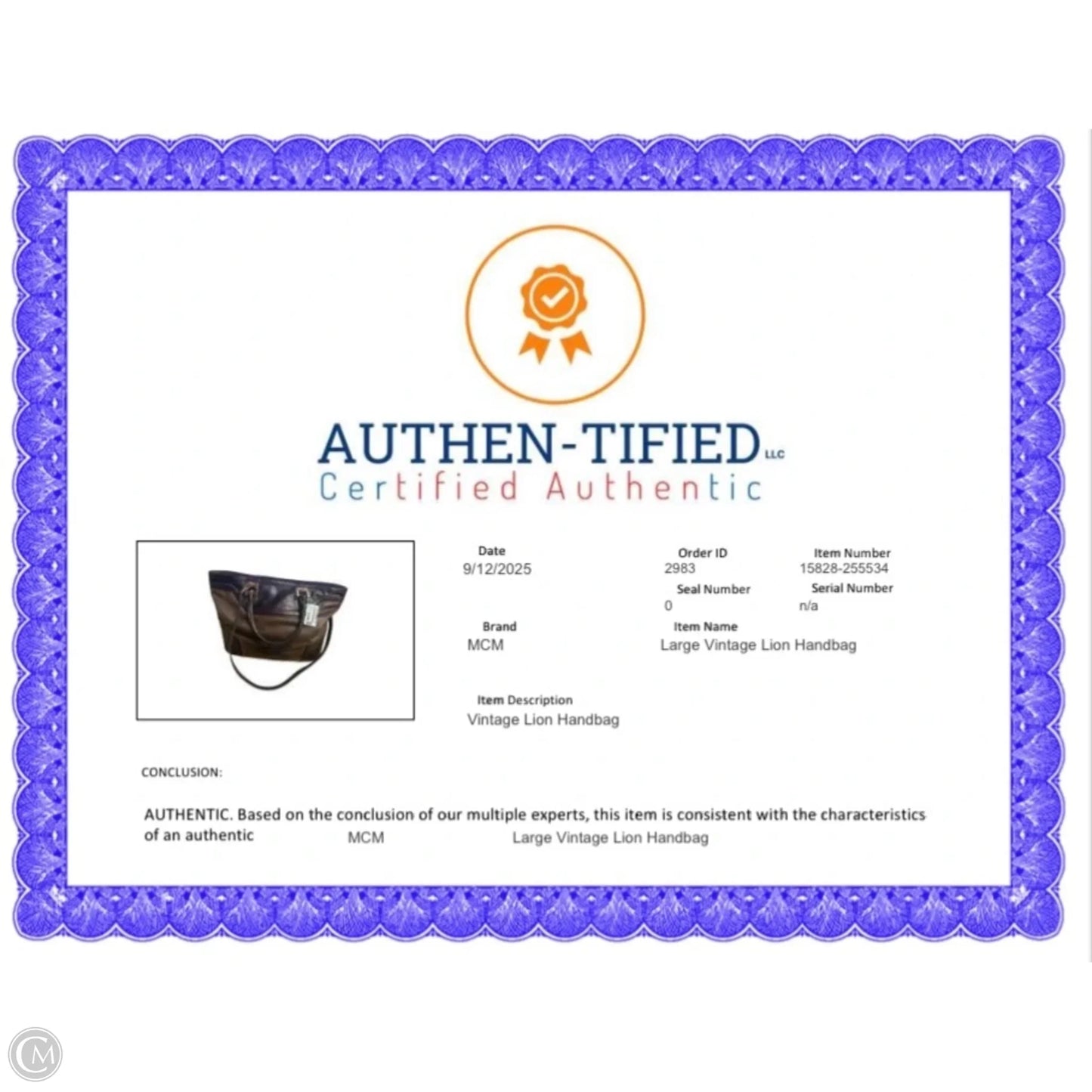 Handbag Luxury Designer By Mcm, Size: Large