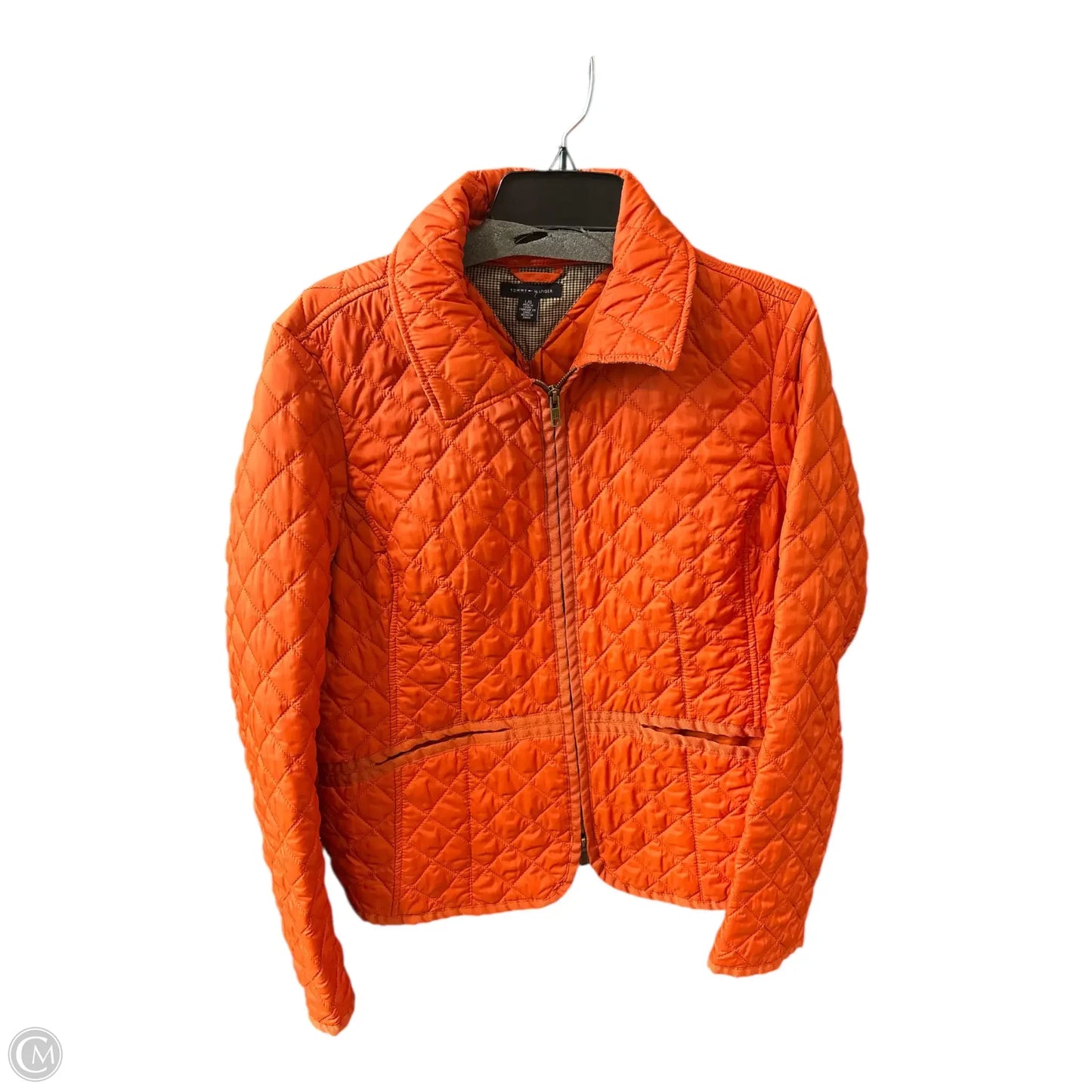 Jacket Puffer & Quilted By Tommy Hilfiger In Orange, Size: L