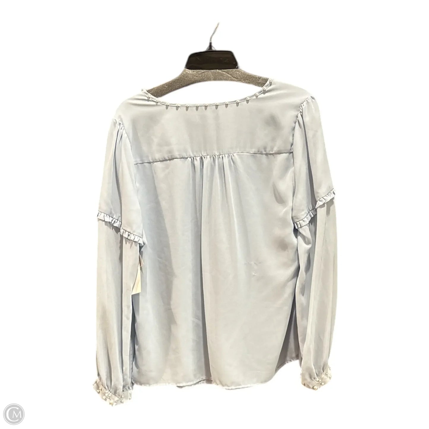 Top Long Sleeve Designer By Karl Lagerfeld In Blue, Size: S