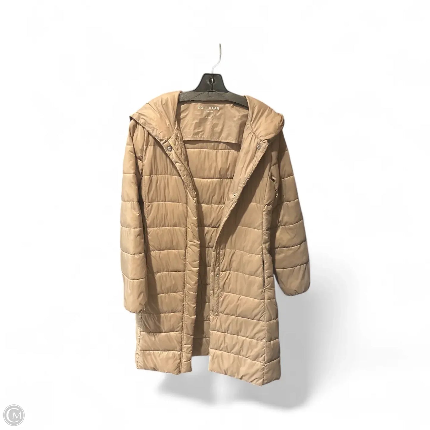 Jacket Puffer & Quilted By Cole-haan In Tan, Size: M