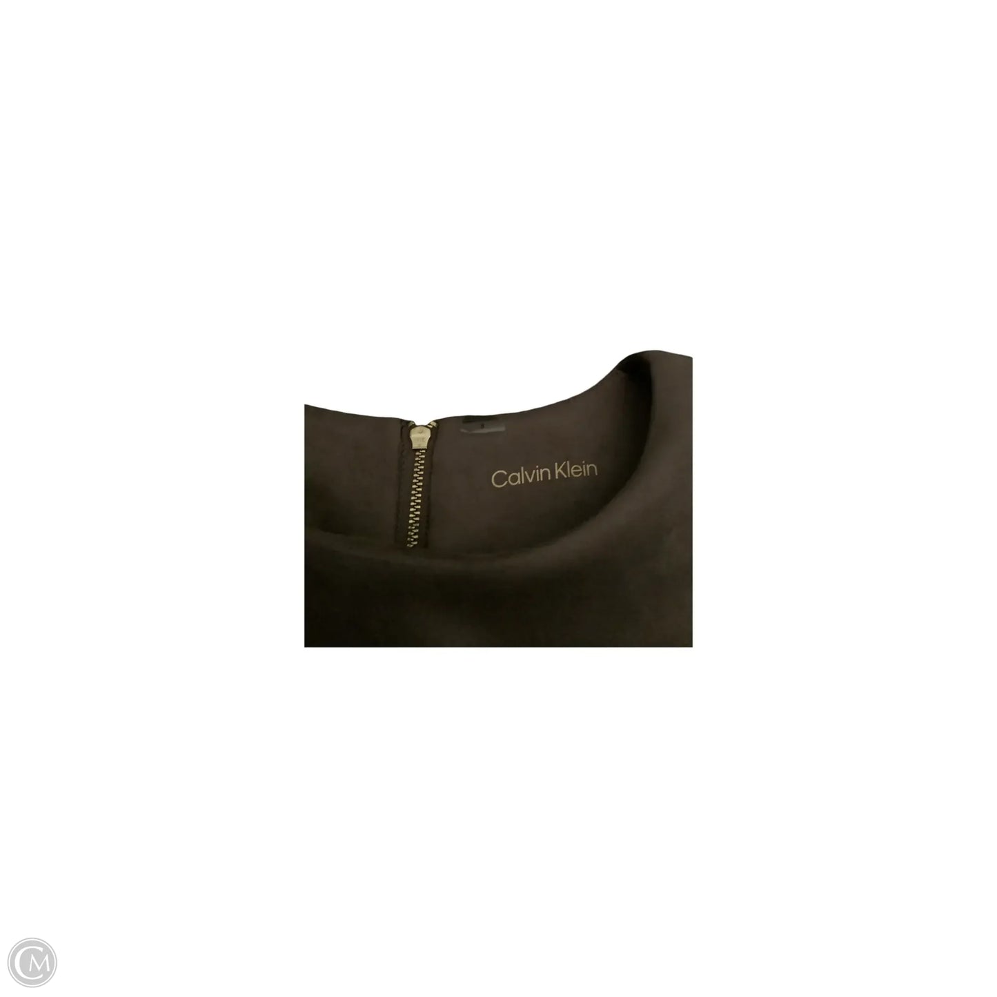 Dress Casual Midi By Calvin Klein In Taupe, Size: 8
