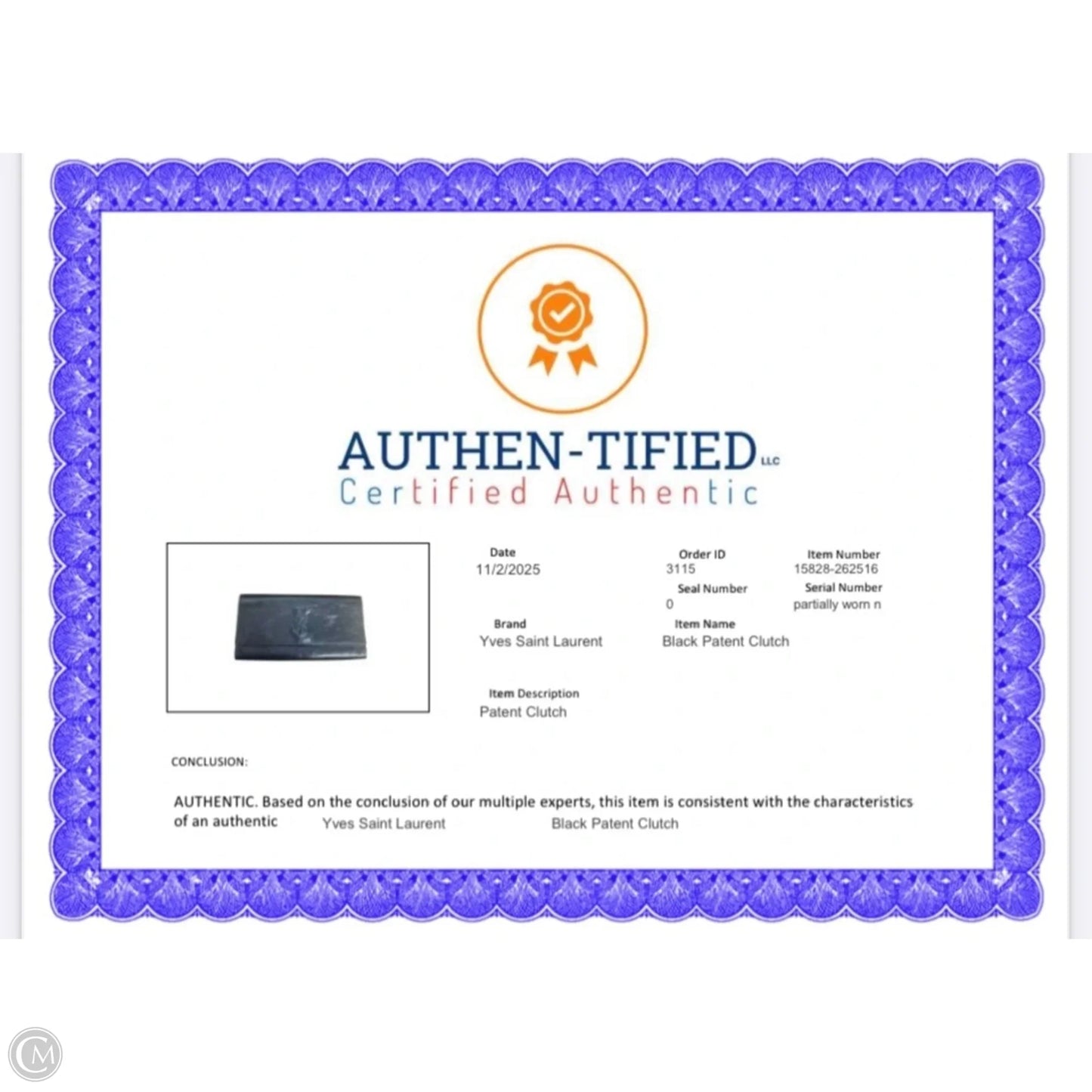 Clutch Luxury Designer By Yves Saint Laurent, Size: Medium