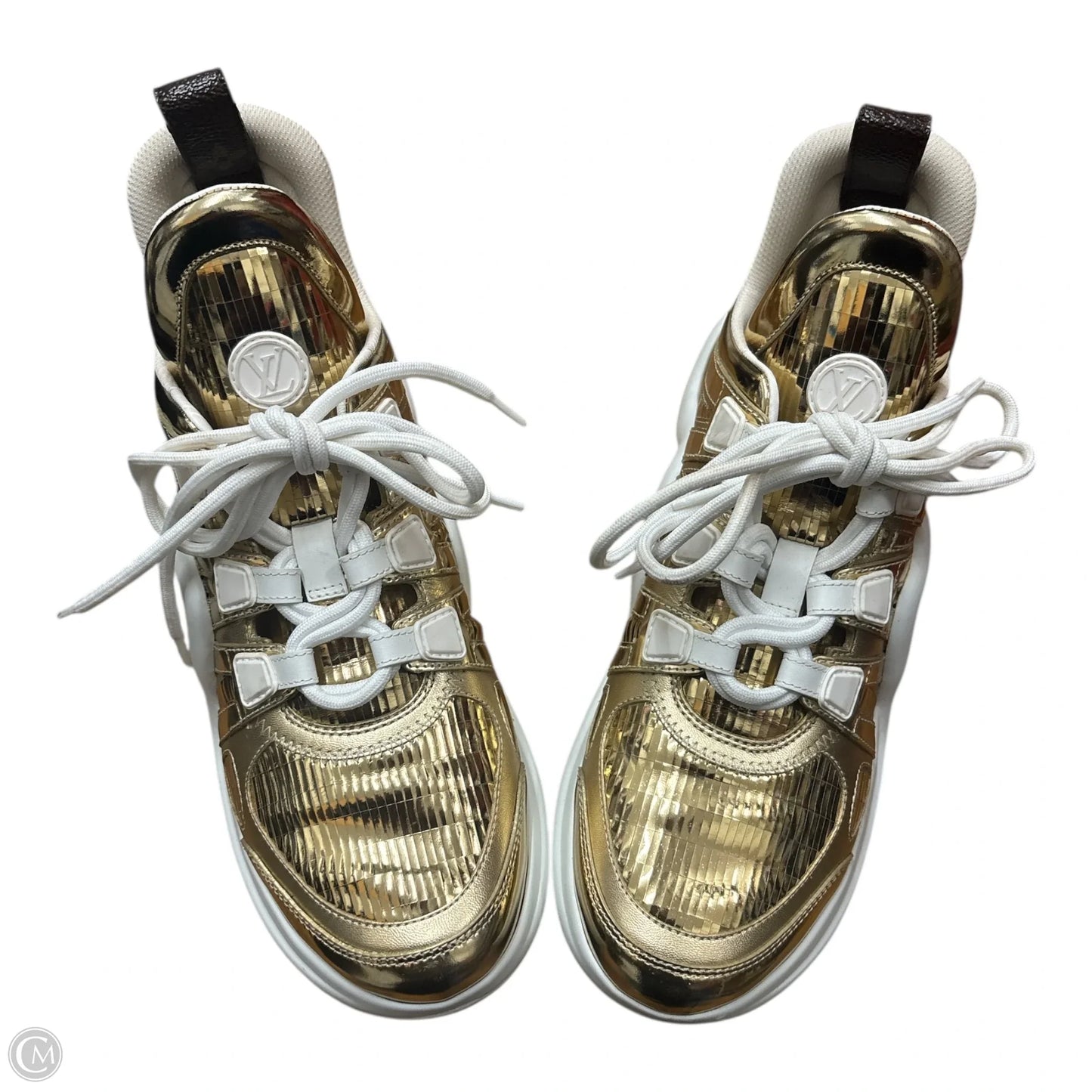 Shoes Luxury Designer By Louis Vuitton In Gold