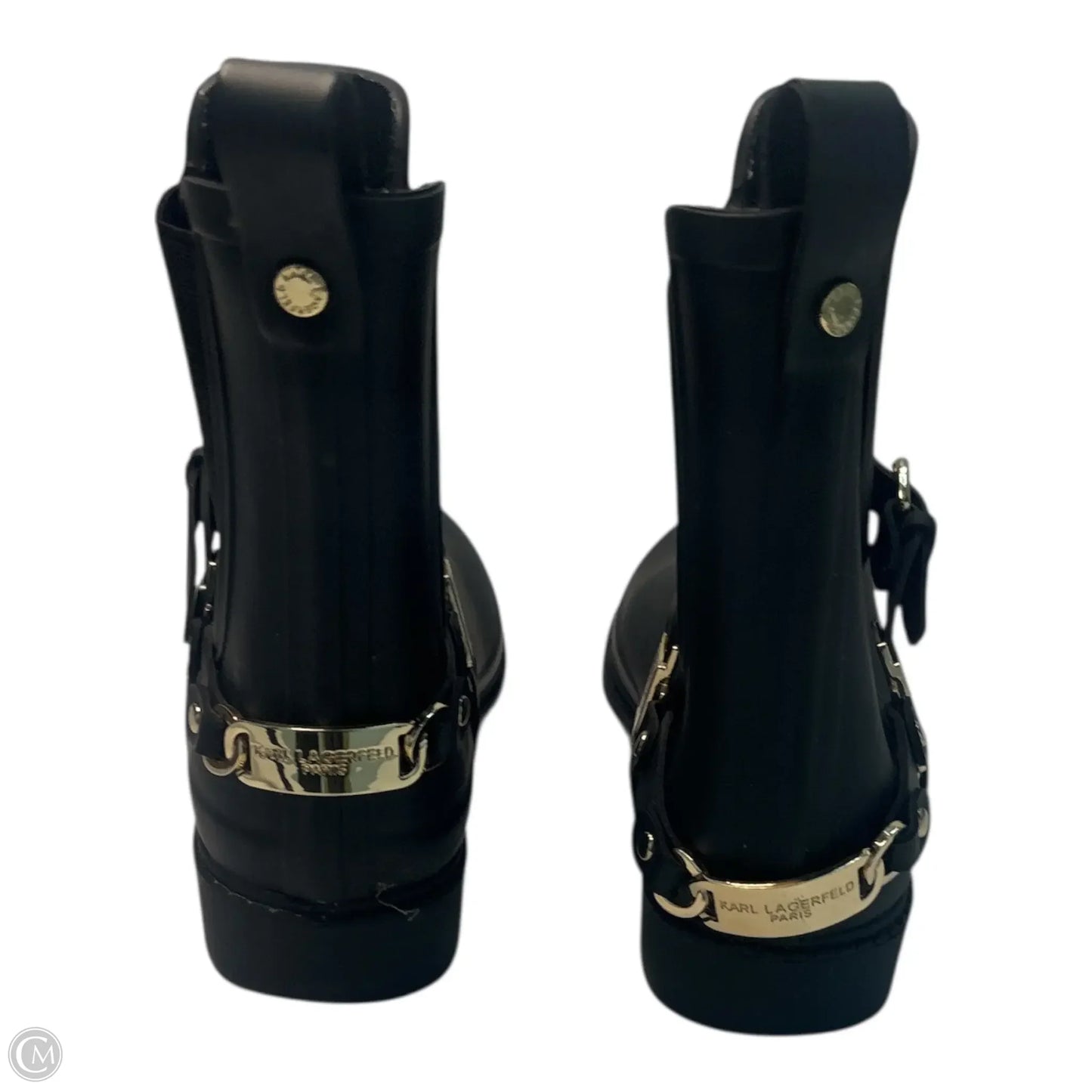 Boots Designer By Karl Lagerfeld In Black, Size: 7