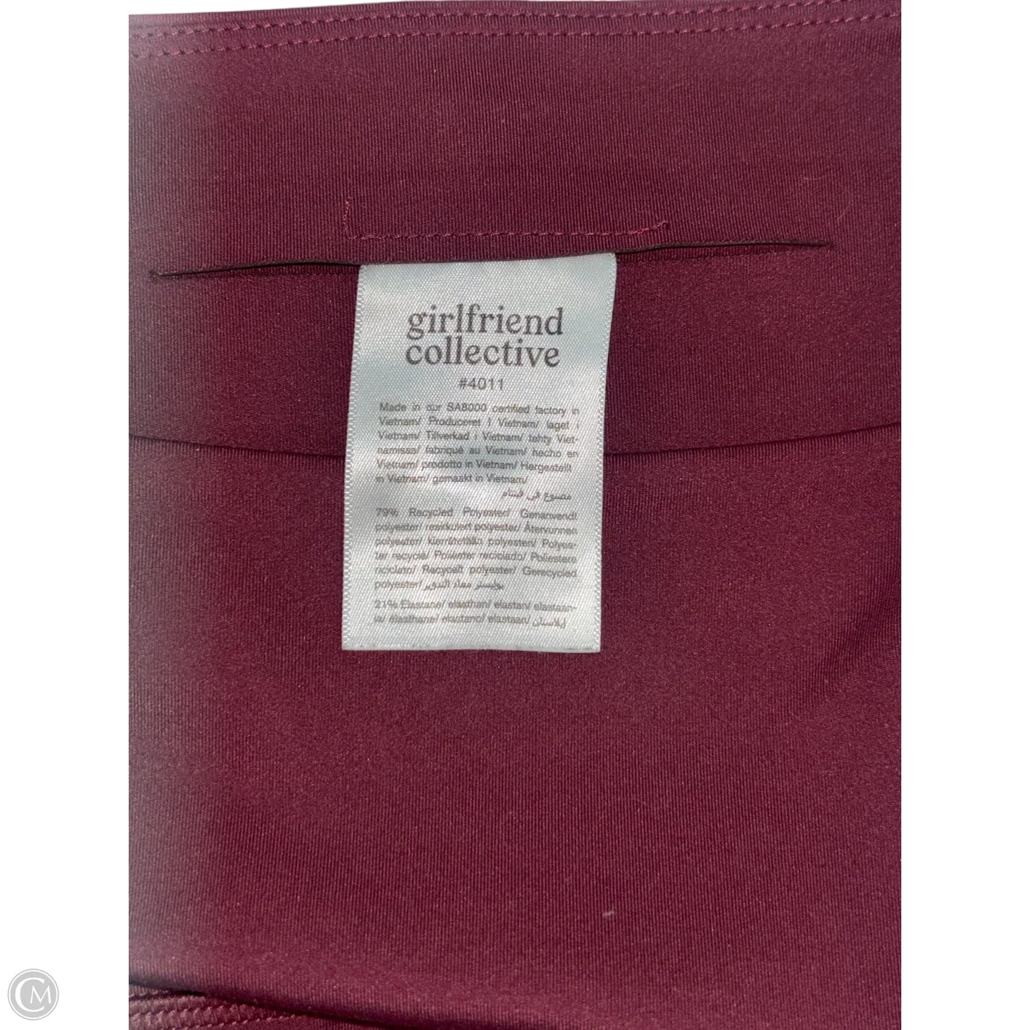 Athletic Shorts By Girlfriend Collective In Maroon, Size: M