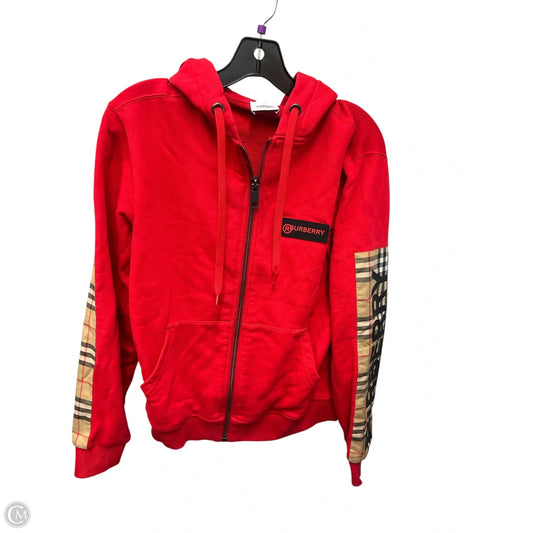 Sweatshirt Luxury Designer By Burberry In Red, Size: Xs