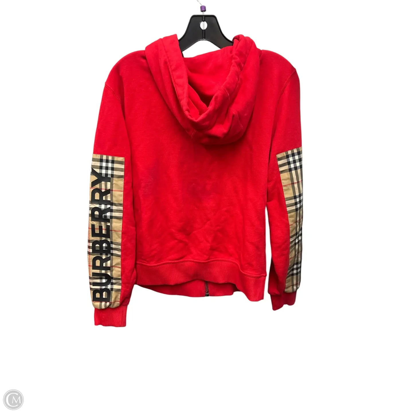 Sweatshirt Luxury Designer By Burberry In Red, Size: Xs