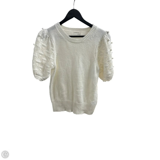 Sweater Short Sleeve By Anthropologie In Cream, Size: S