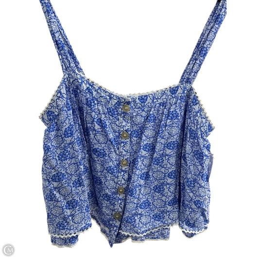 Top Long Sleeve Basic By Free People In Blue & White, Size: M