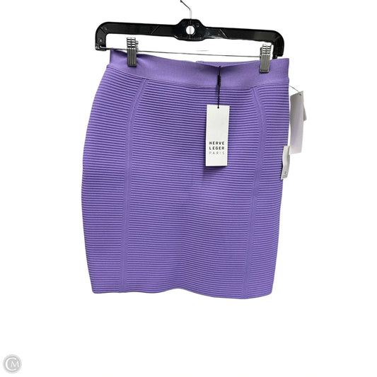 Skirt Luxury Designer By Herve Leger In Purple, Size: M