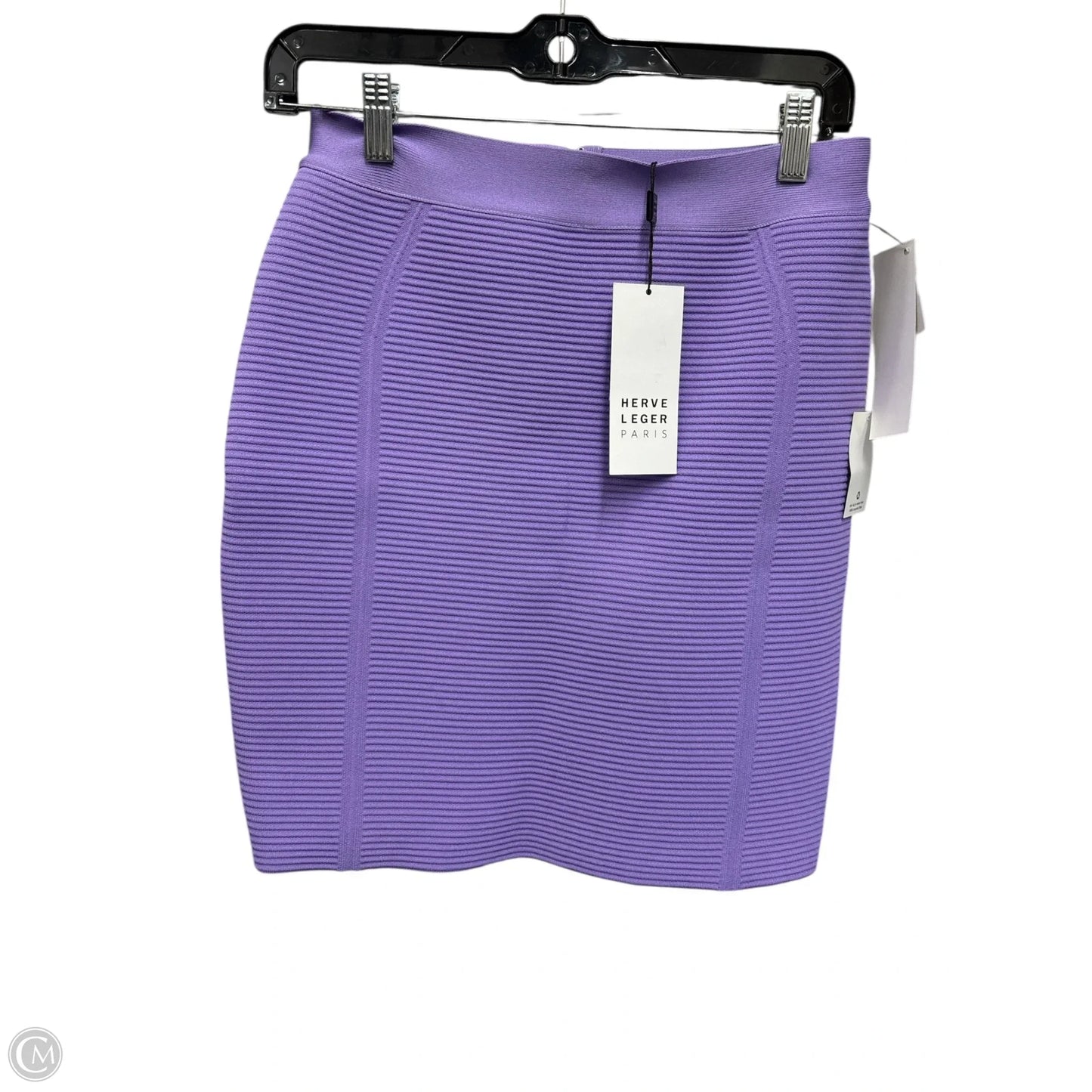 Skirt Luxury Designer By Herve Leger In Purple, Size: M