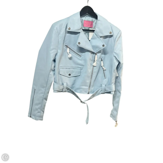 Jacket Moto By Azalea Wang In Blue, Size: Xl