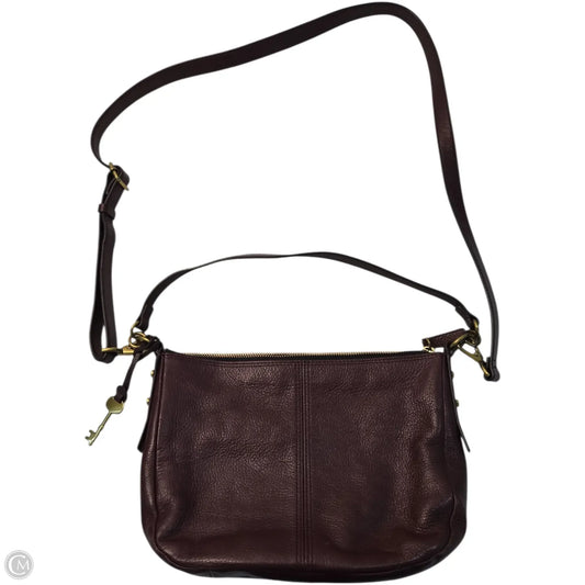 Handbag Leather By Fossil, Size: Medium