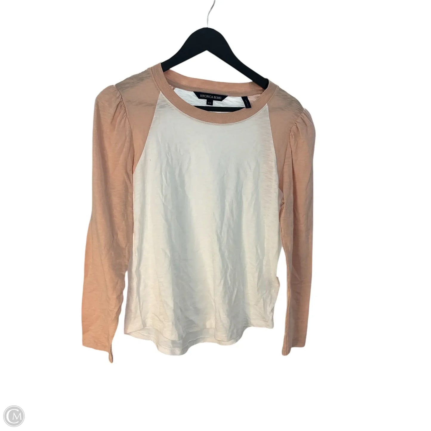 Top Long Sleeve Basic By Veronica Beard In Pink & White, Size: M