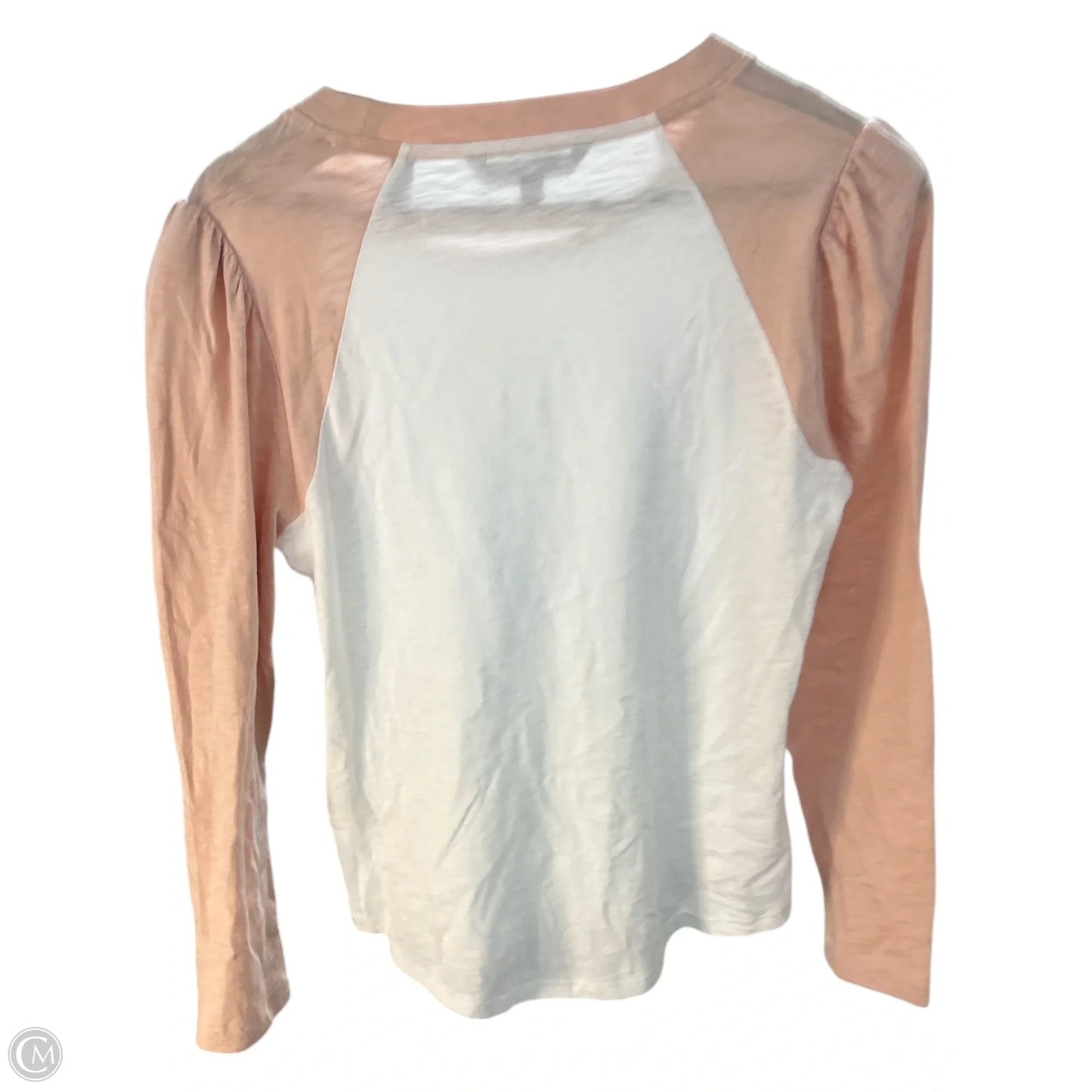 Top Long Sleeve Basic By Veronica Beard In Pink & White, Size: M