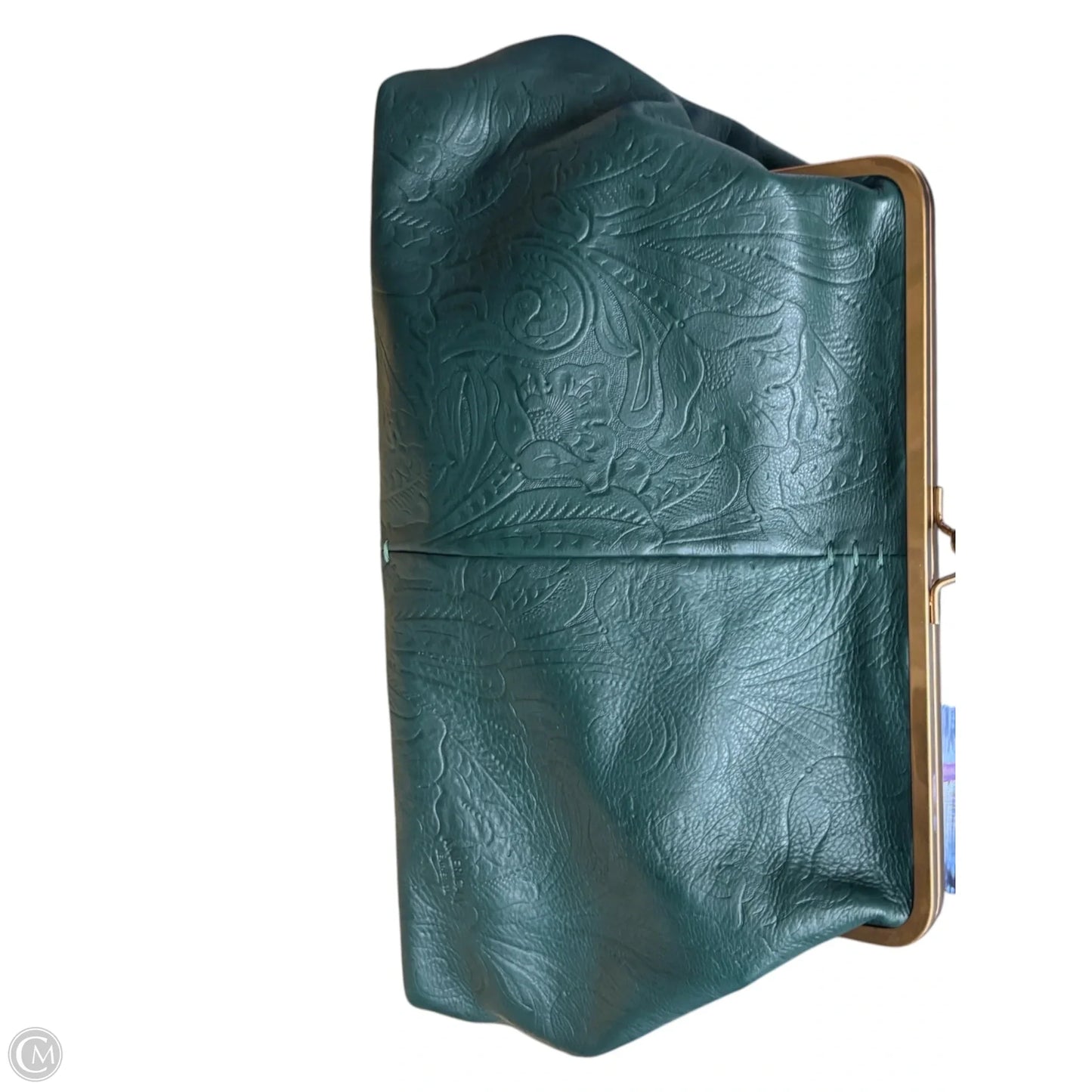 Oversized Kisslock Clutch Leather By AMERICAN LEATHER, Size: Large