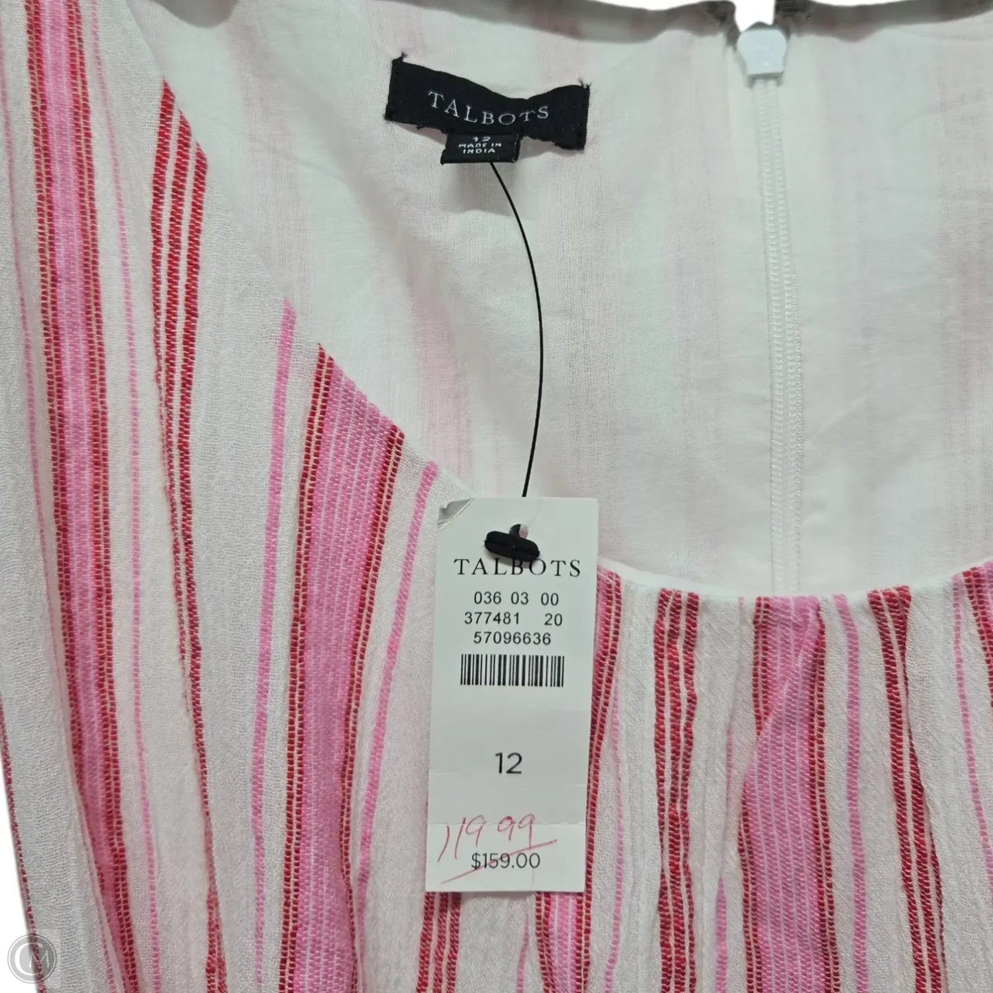 Dress Casual Midi By Talbots In Pink & Red, Size: 12