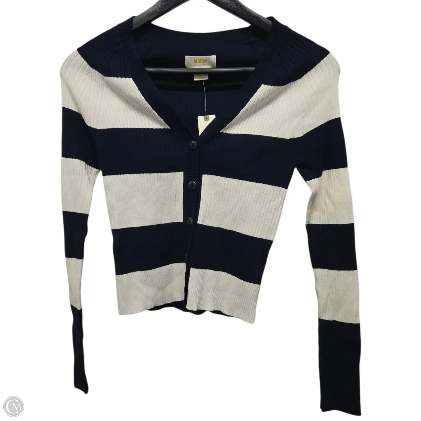 Cardigan By Maeve In Blue & White, Size: Xs