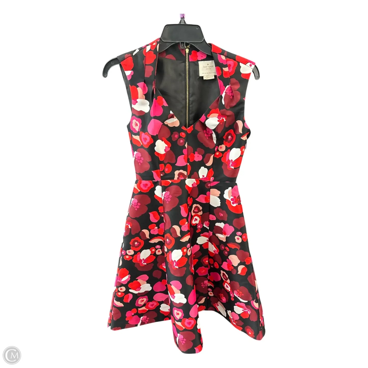Dress Designer By Kate Spade In Black & Red, Size: 0