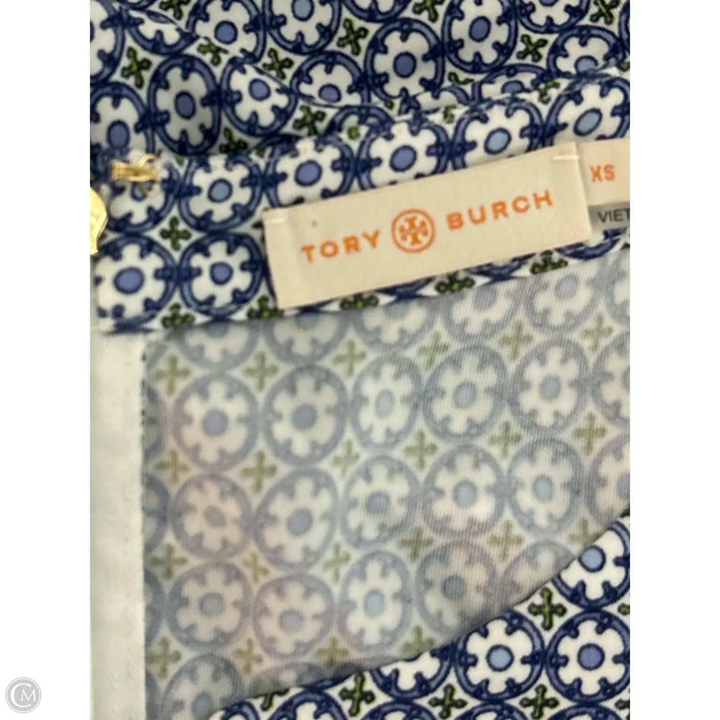 Dress Designer By Tory Burch In Blue & Yellow, Size: Xs