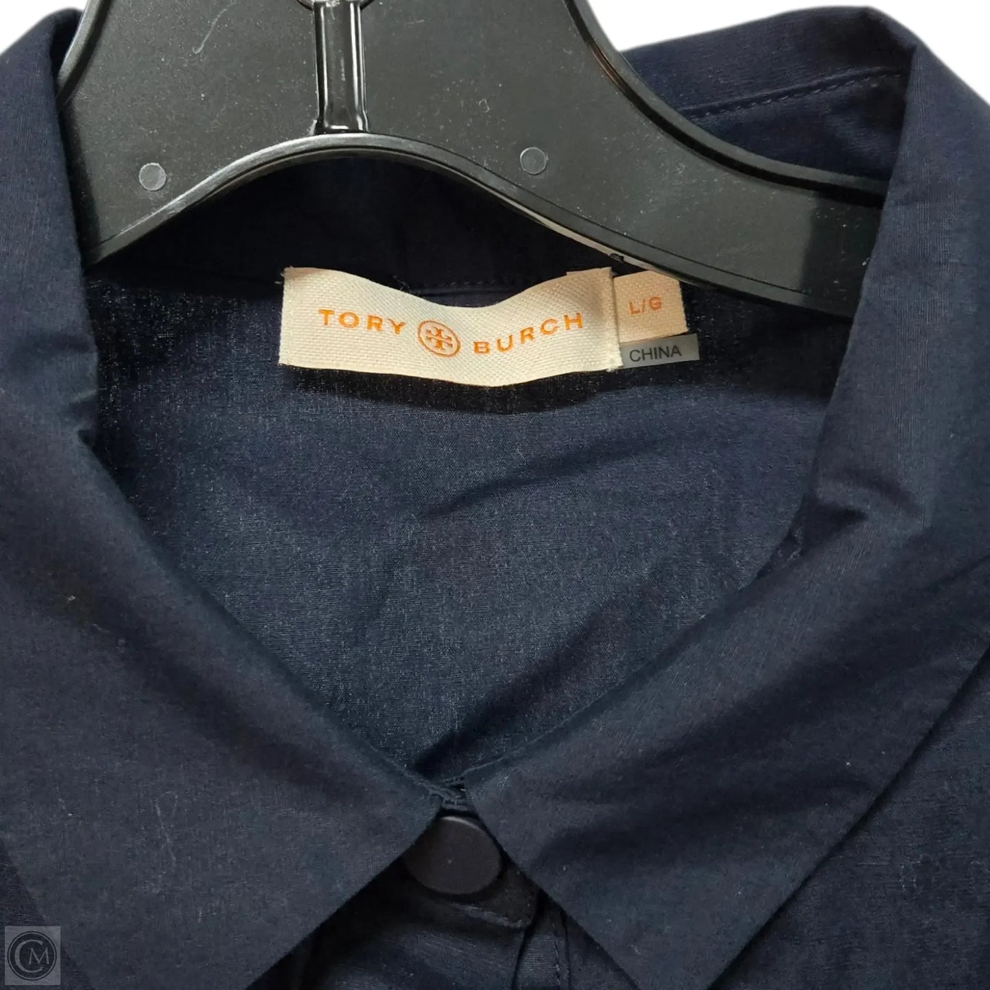 Dress Designer By Tory Burch In Black & Blue, Size: L