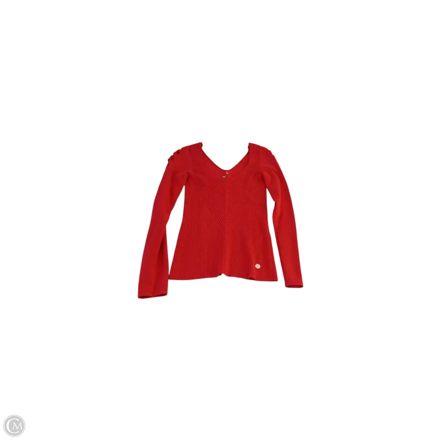 Top Long Sleeve Luxury Designer By Versace In Red, Size: S