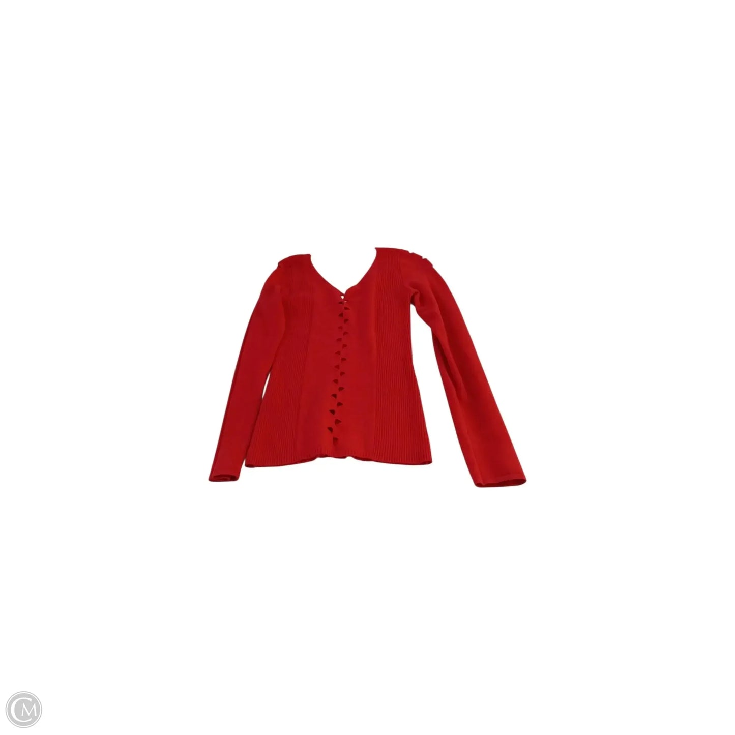 Top Long Sleeve Luxury Designer By Versace In Red, Size: S