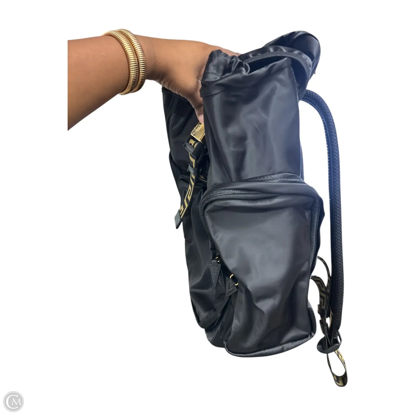 Backpack Luxury Designer By Versace, Size: Large