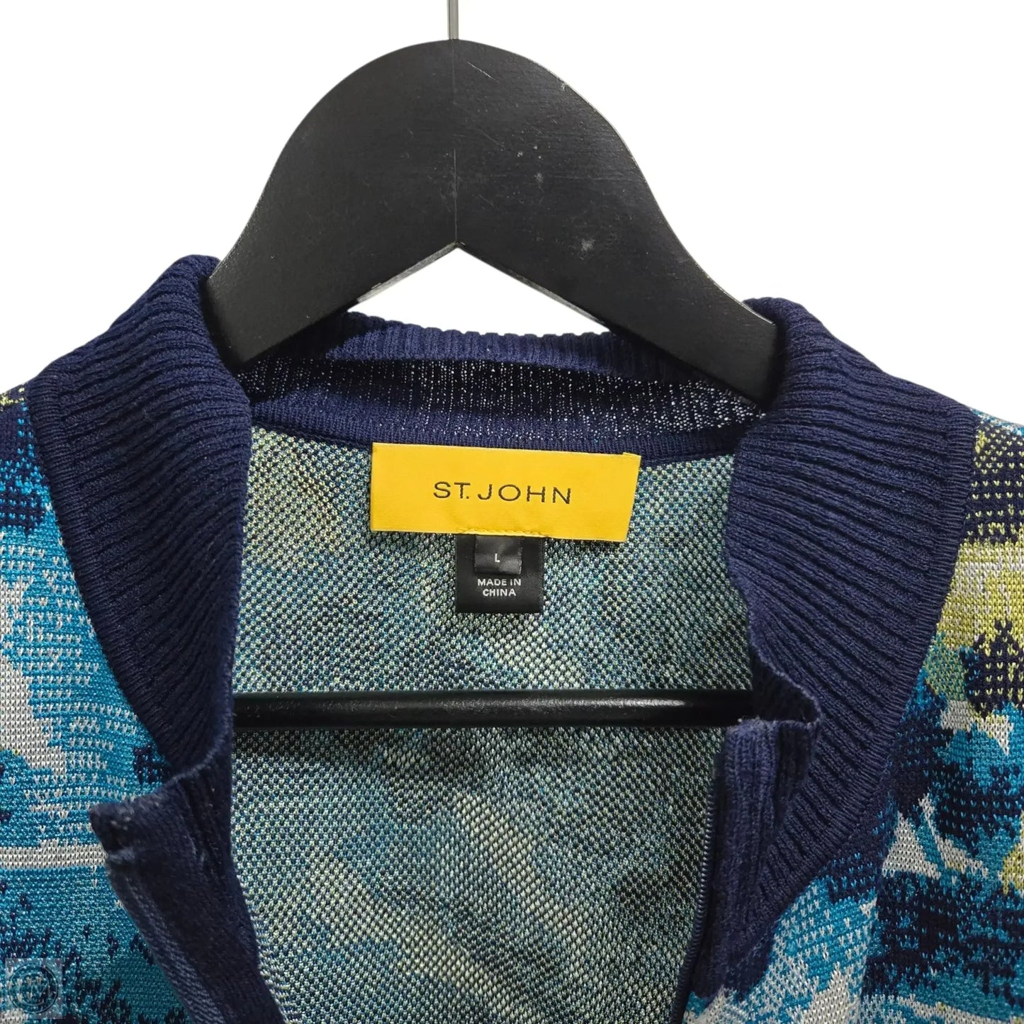 Blazer Luxury Designer By St John Collection In Blue, Size: L