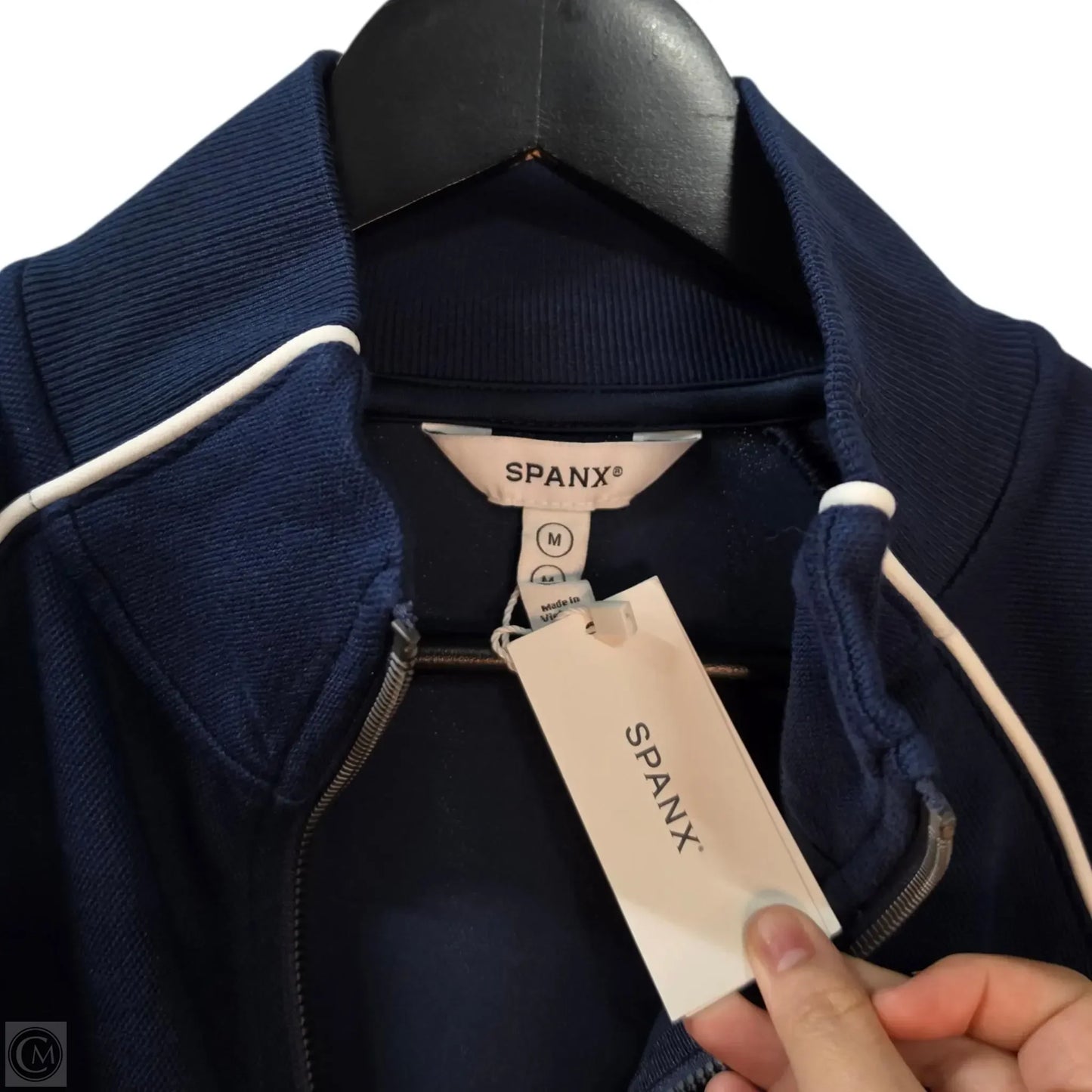 Athletic Jacket By Spanx In Blue, Size: M
