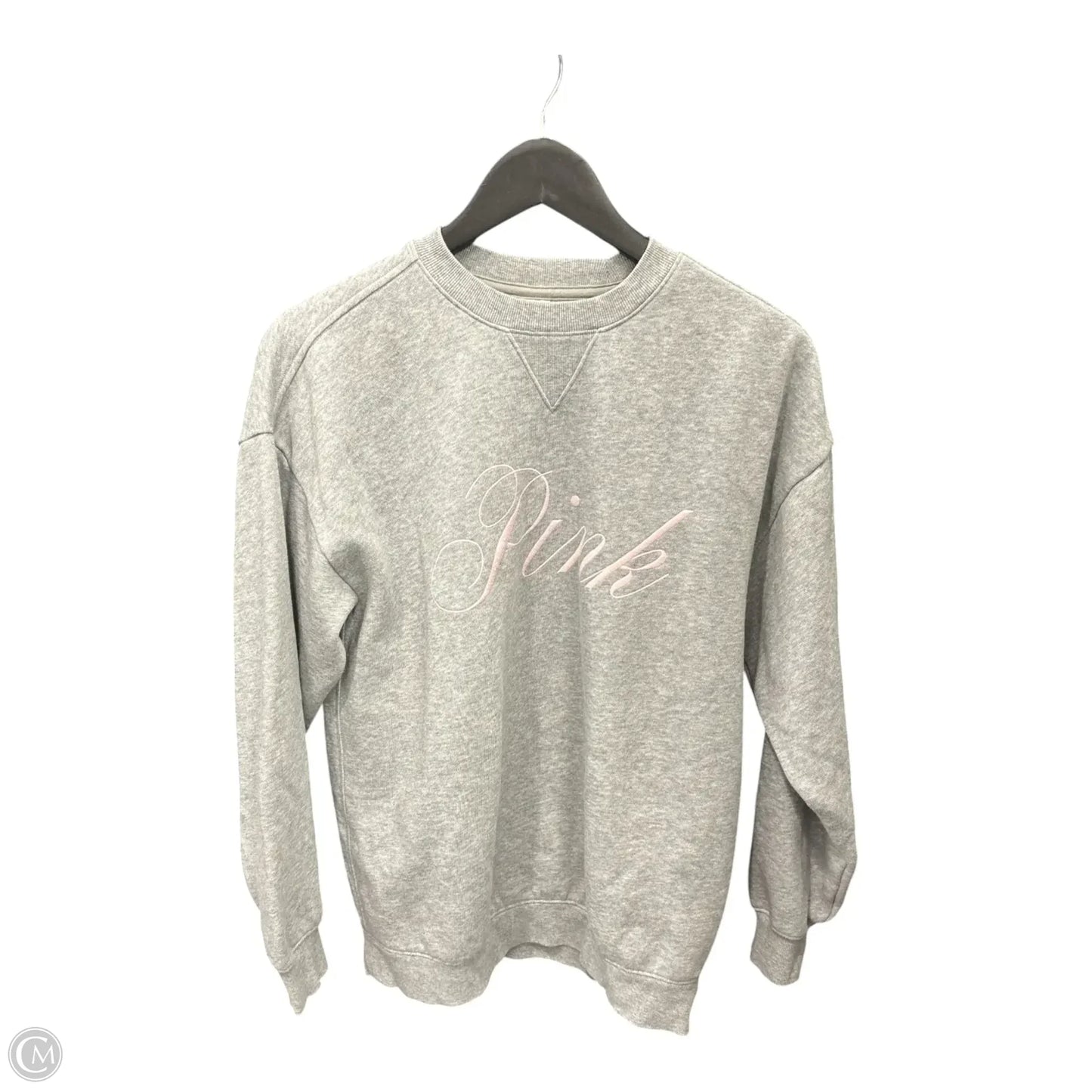 Sweatshirt Crewneck By Pink In Grey, Size: S