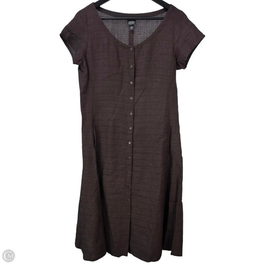 Dress Casual Midi By Eileen Fisher In Brown, Size: Xs