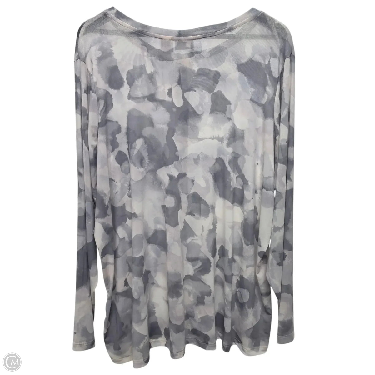Top Long Sleeve Basic By Logo In Grey, Size: 3x