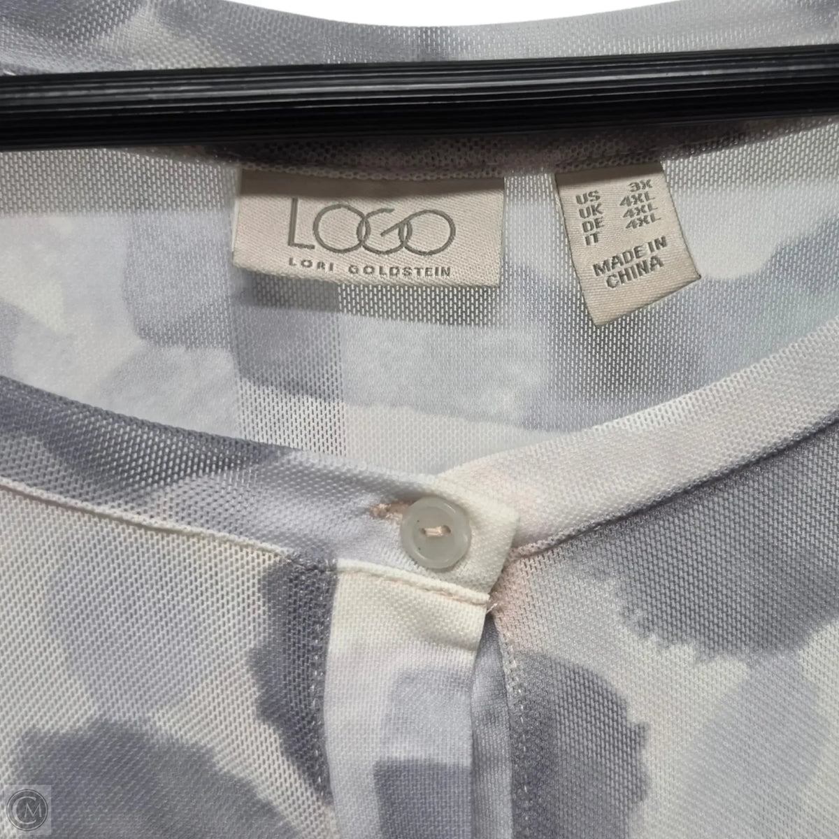 Top Long Sleeve Basic By Logo In Grey, Size: 3x