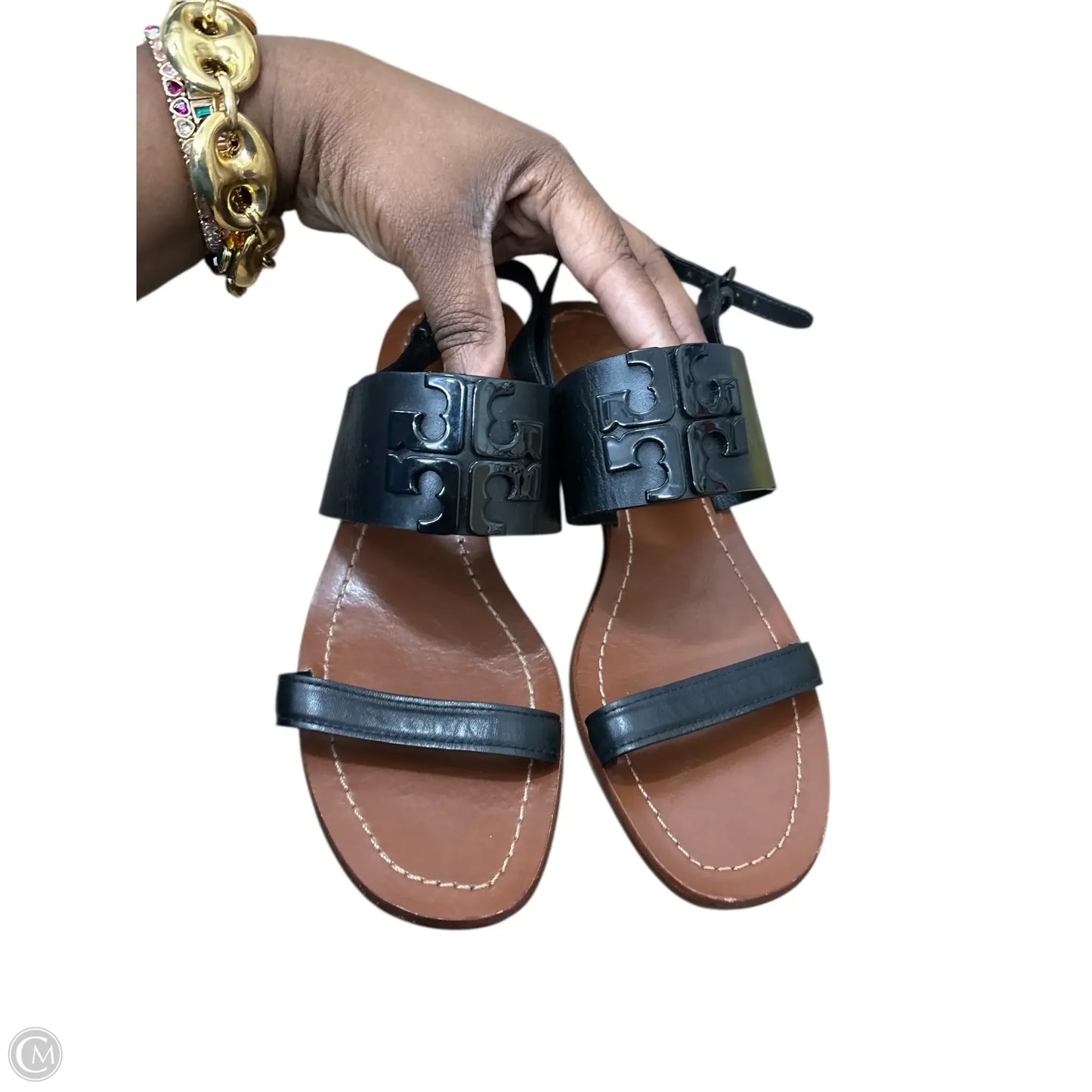 Sandals Designer By Tory Burch In Black, Size: 10