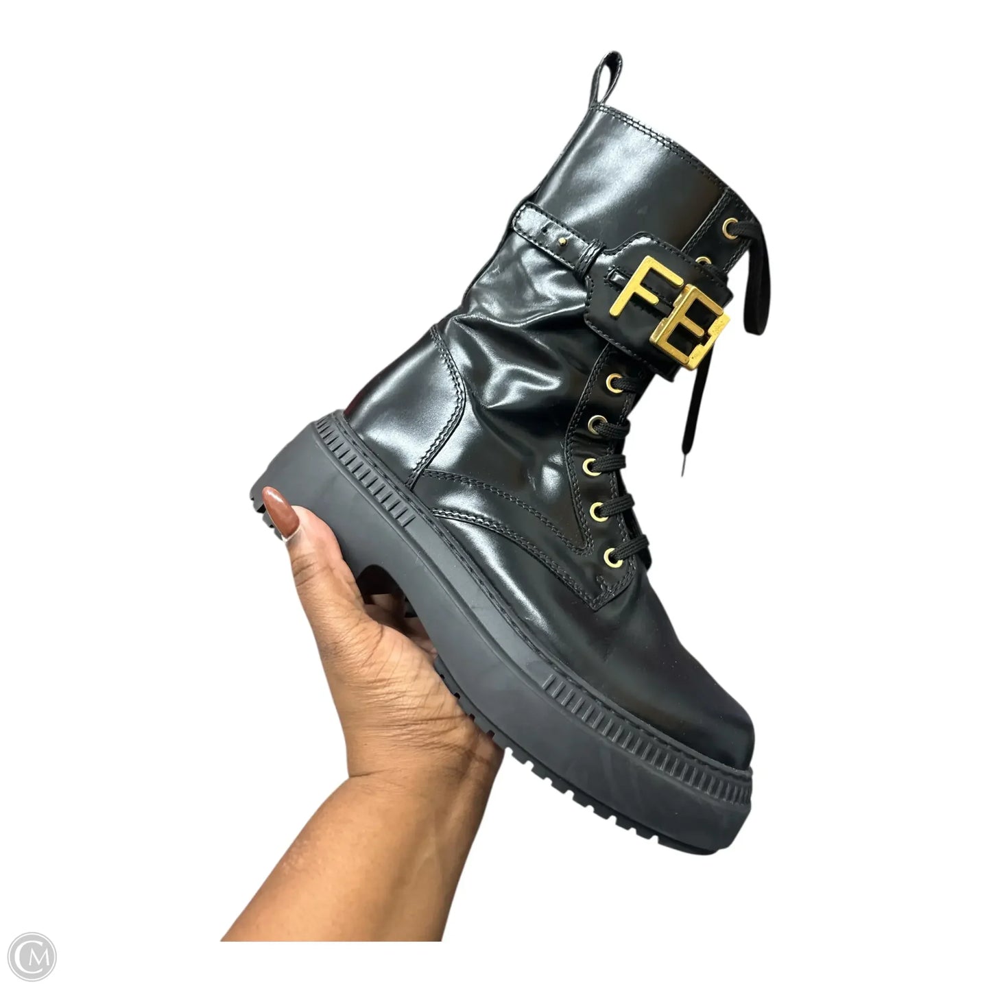 Boots Luxury Designer By Fendi In Black
