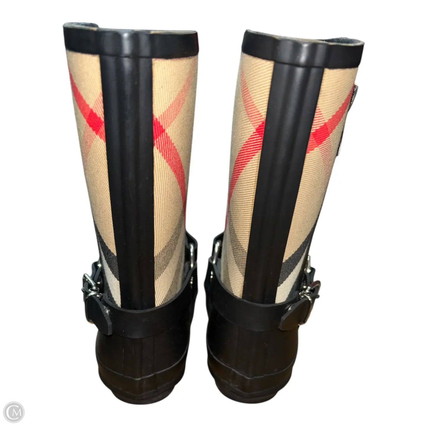 Boots Luxury Designer By Burberry In Plaid Pattern