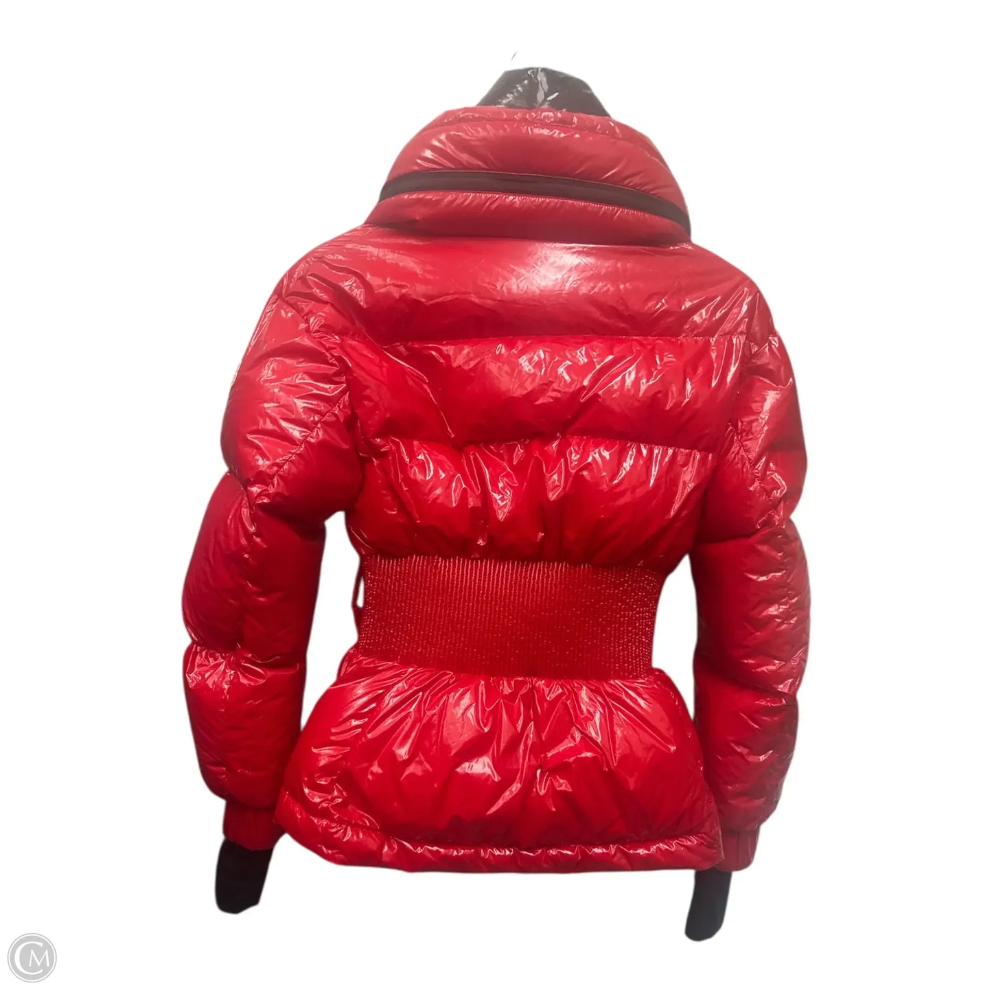 Coat Luxury Designer By Moncler In Red, Size: Xs