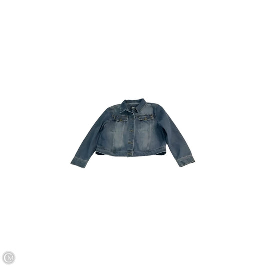 Jacket Designer By Frye In Blue Denim, Size: L