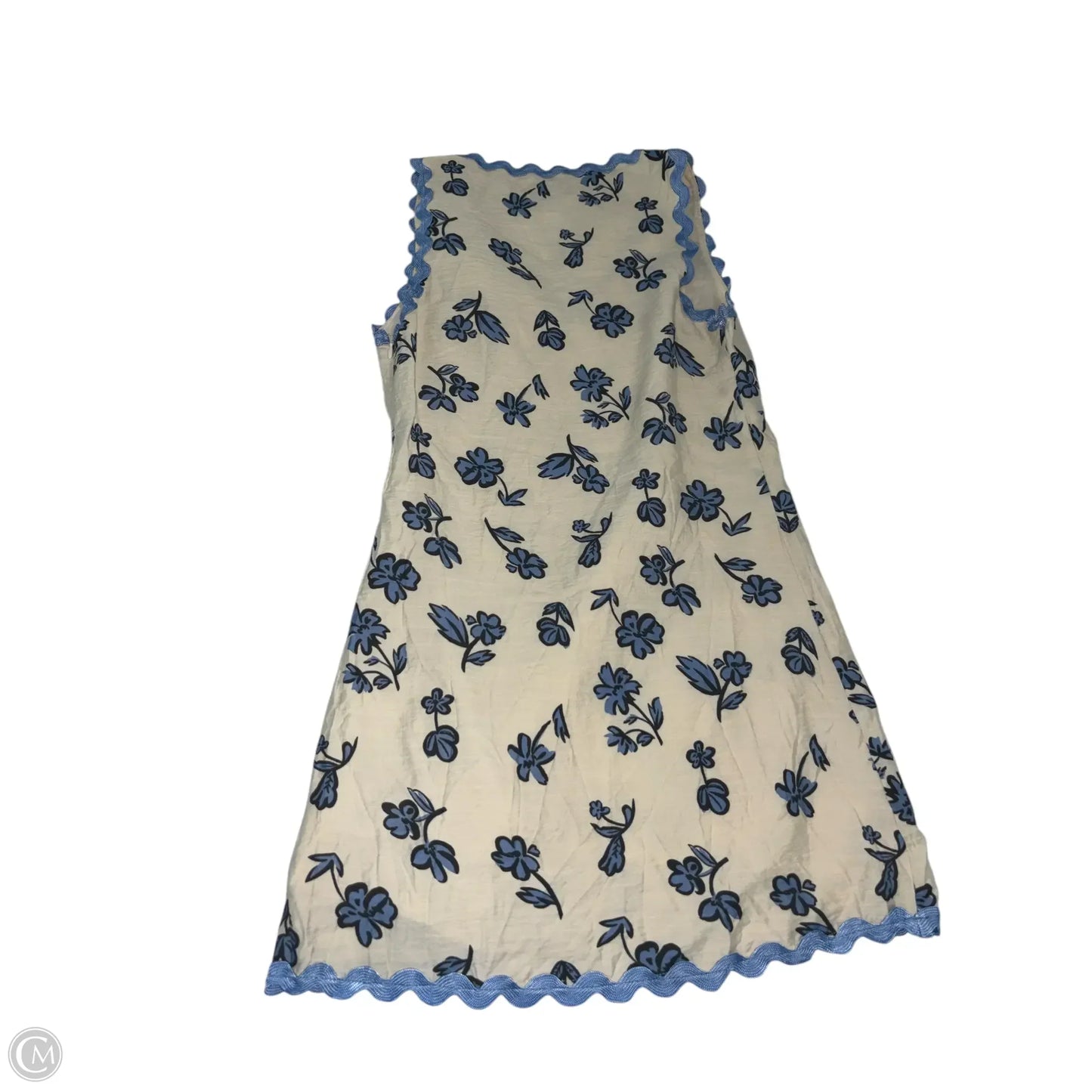Dress Casual Short By Clothes Mentor In Blue & Cream, Size: S