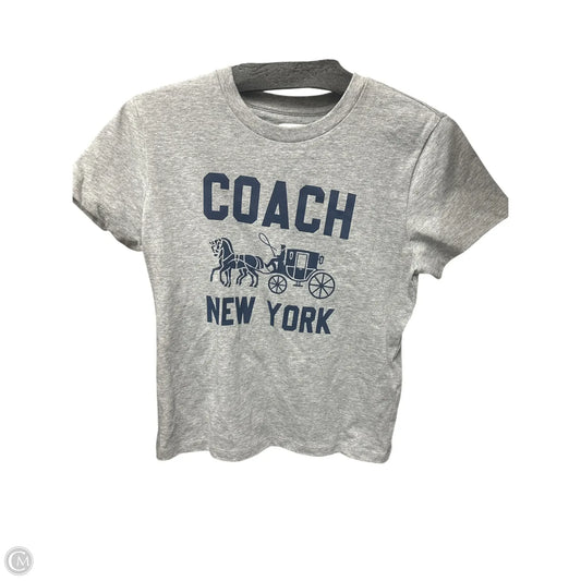 Top Short Sleeve Designer By Coach In Grey, Size: M