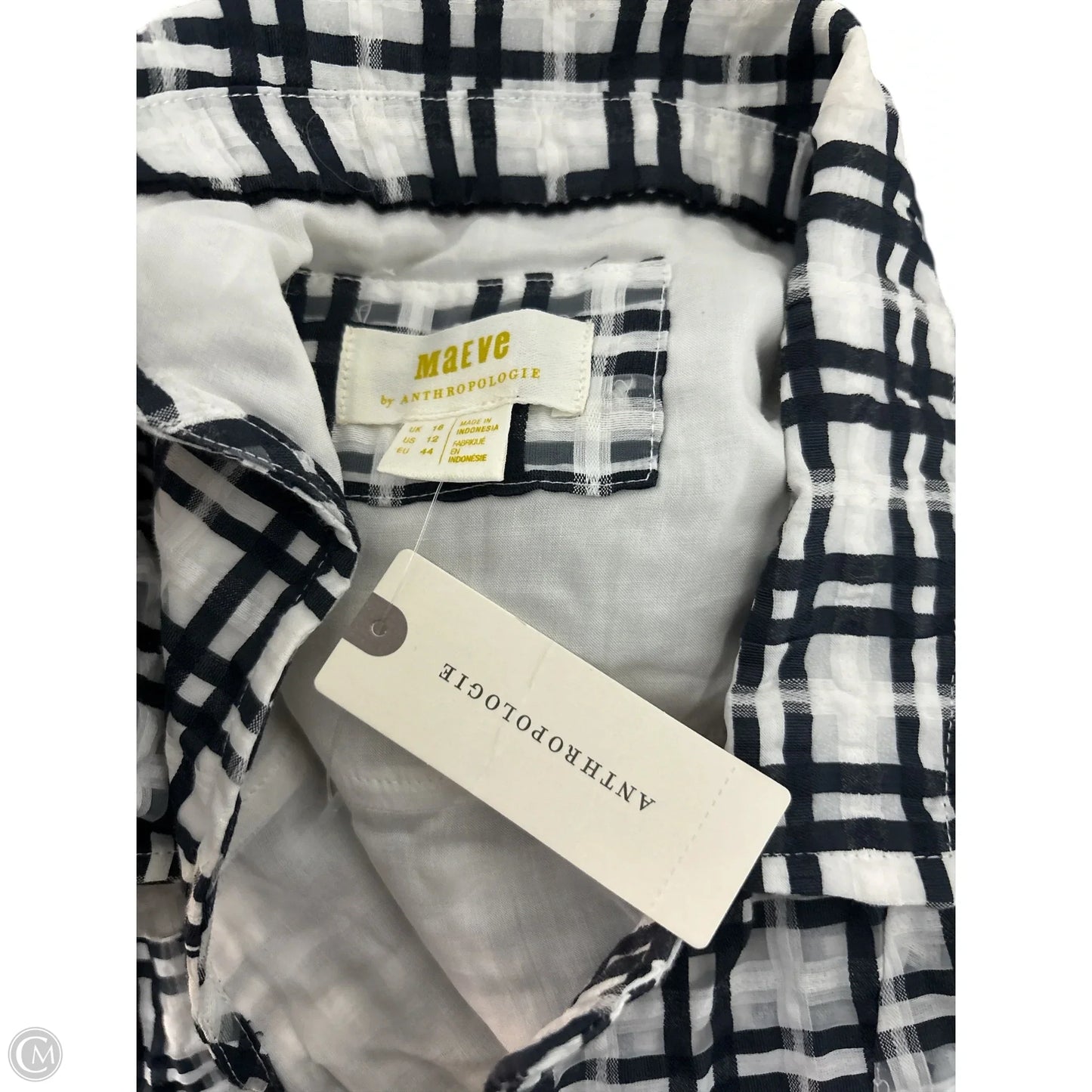 Dress Casual Midi By Maeve In Black & White, Size: 12