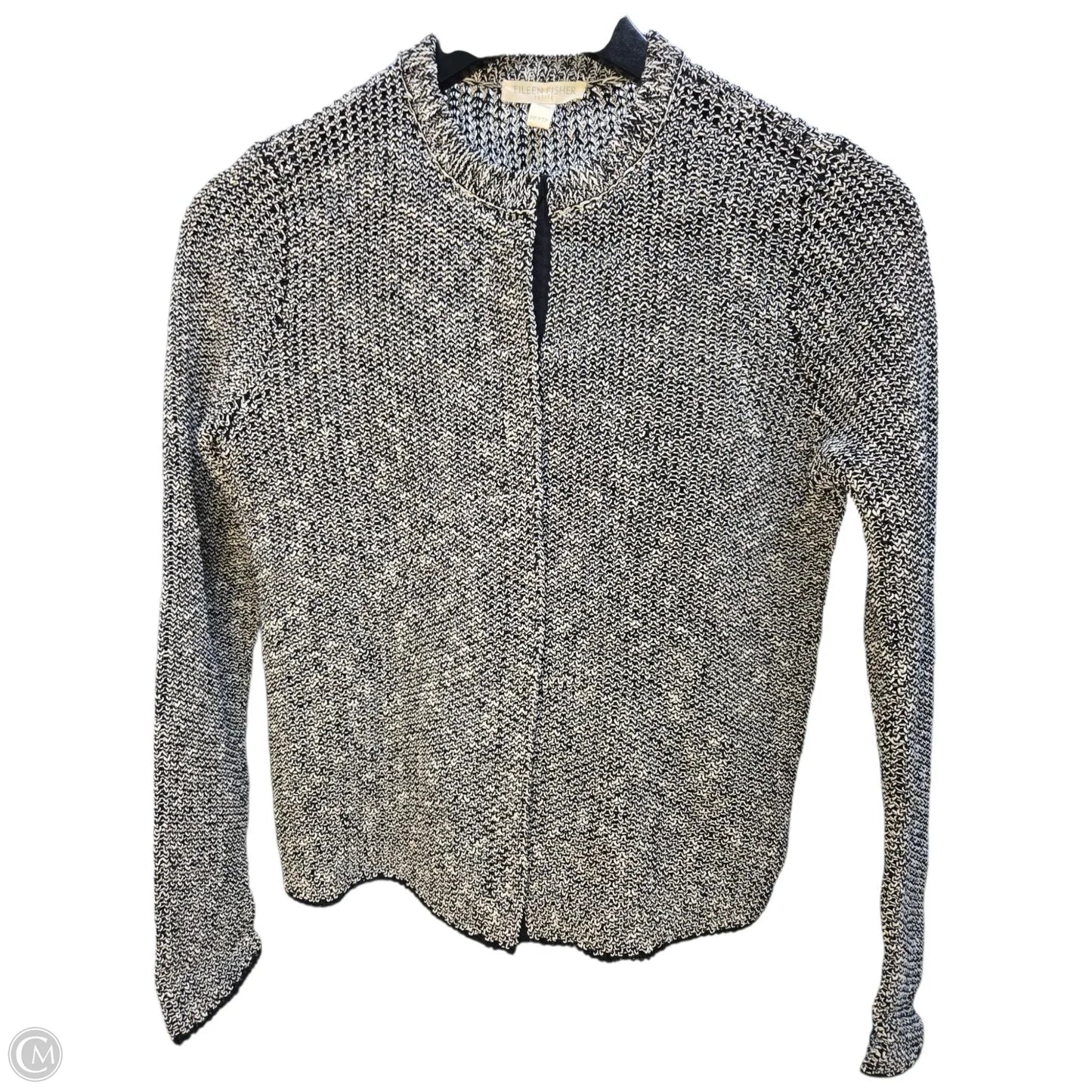 Sweater By Eileen Fisher In Black & Tan, Size: Sp