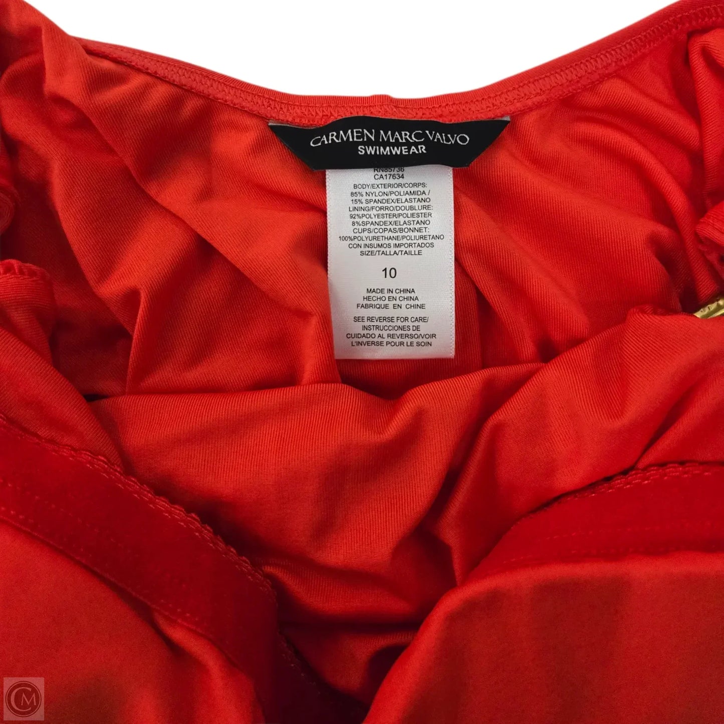 Swimsuit By Carmen Marc Valvo In Orange, Size: 10