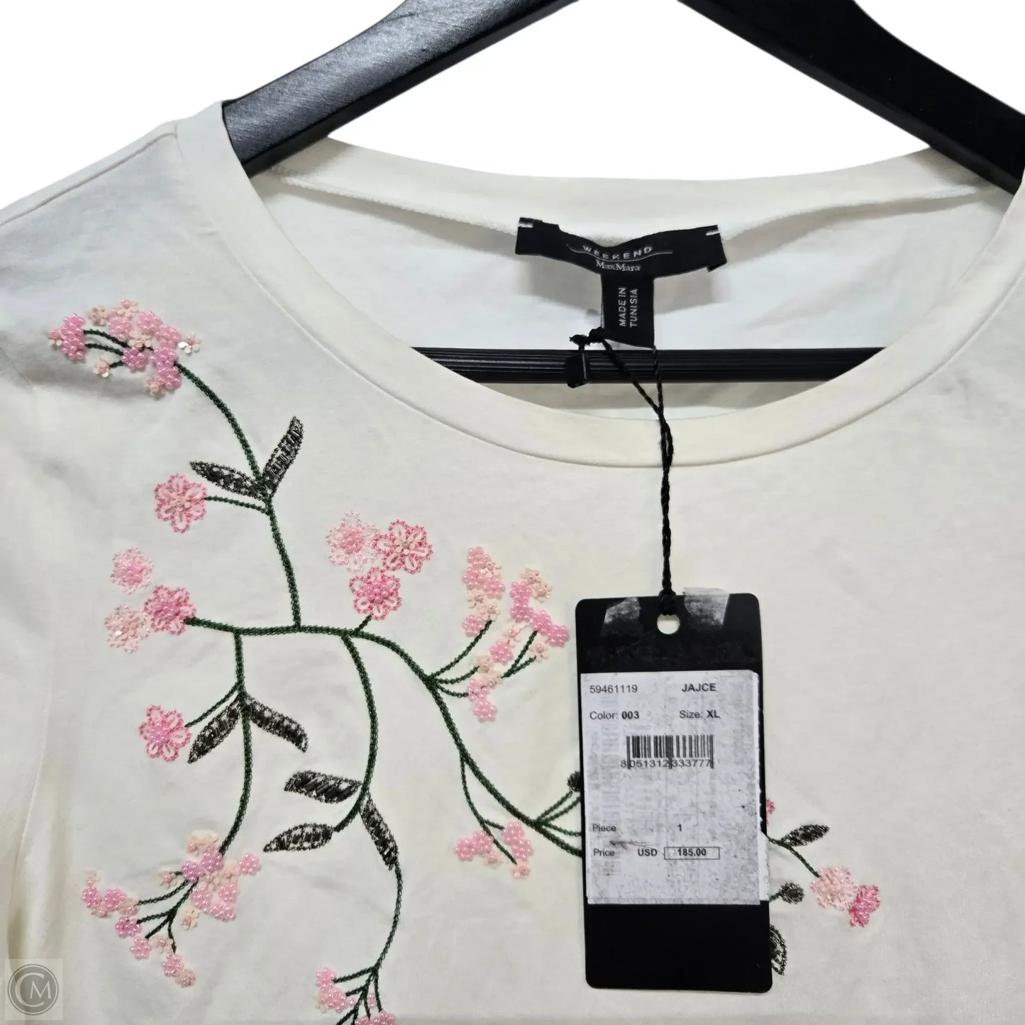 Top Short Sleeve Designer By Max Mara In Cream, Size: Xl